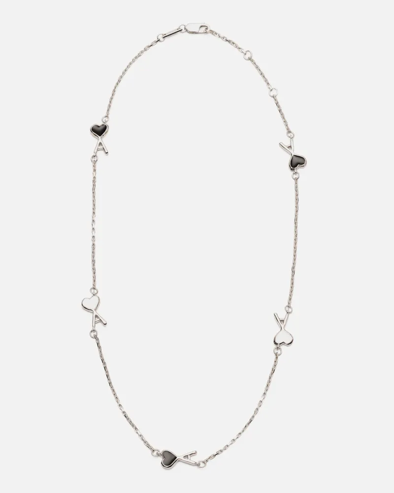 AMI Paris Ami de Coeur Halskette aus silberfarbenem Messing mit Hammerschlag Mehrfarbig Unisex Silber