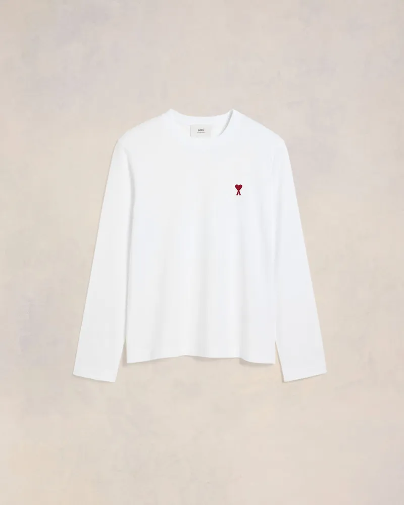 AMI Paris Ami de Coeur T-Shirt aus weißer Bio-Baumwolle Weiß Unisex Weiss