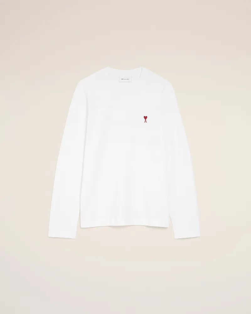 AMI Paris Ami de Coeur T-Shirt aus weißer Bio-Baumwolle Weiß Unisex Weiss