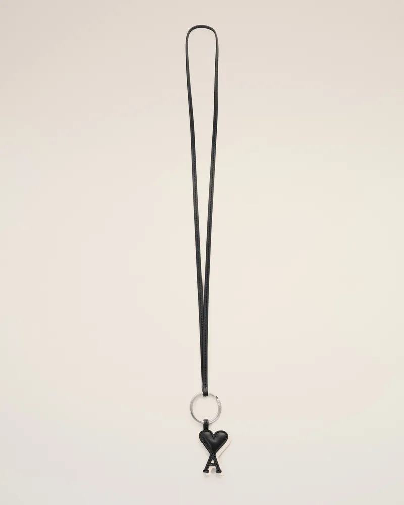 AMI Paris Ami de Coeur Schlüsselanhänger aus schwarzem Rindsleder Schwarz - Größe Unisex Schwarz