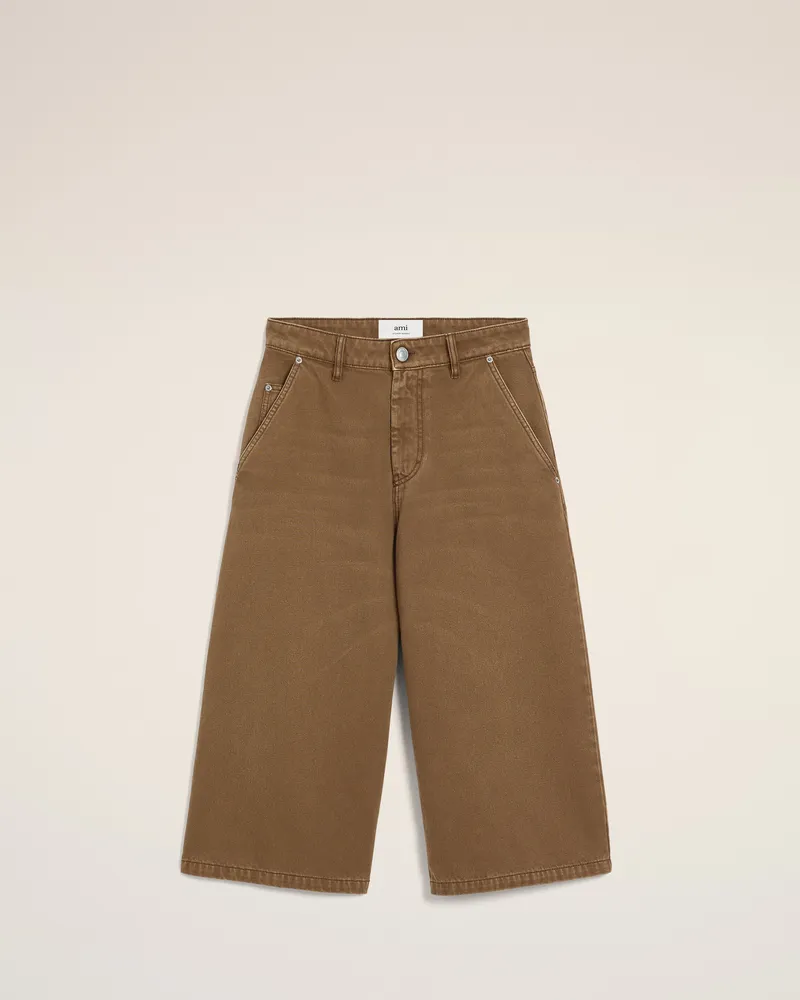 AMI Paris Lange Bermudashorts aus brauner Baumwolle Braun für Damen Hazelnut