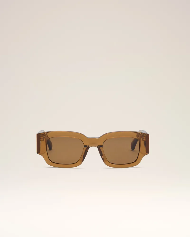 AMI Paris 75001 Sonnenbrille aus braunem Acetat Gelb Unisex Dunkelhoney
