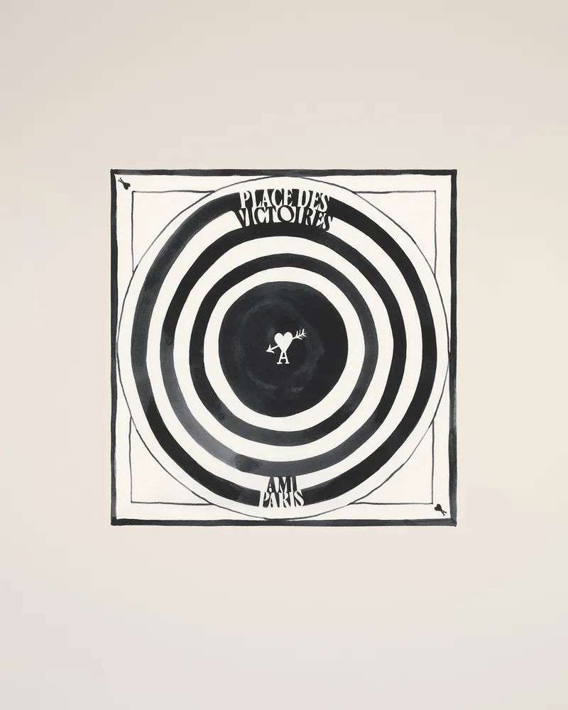 AMI Paris Schwarzer Seidenschal Place Des Victoires Schwarz Unisex Schwarz