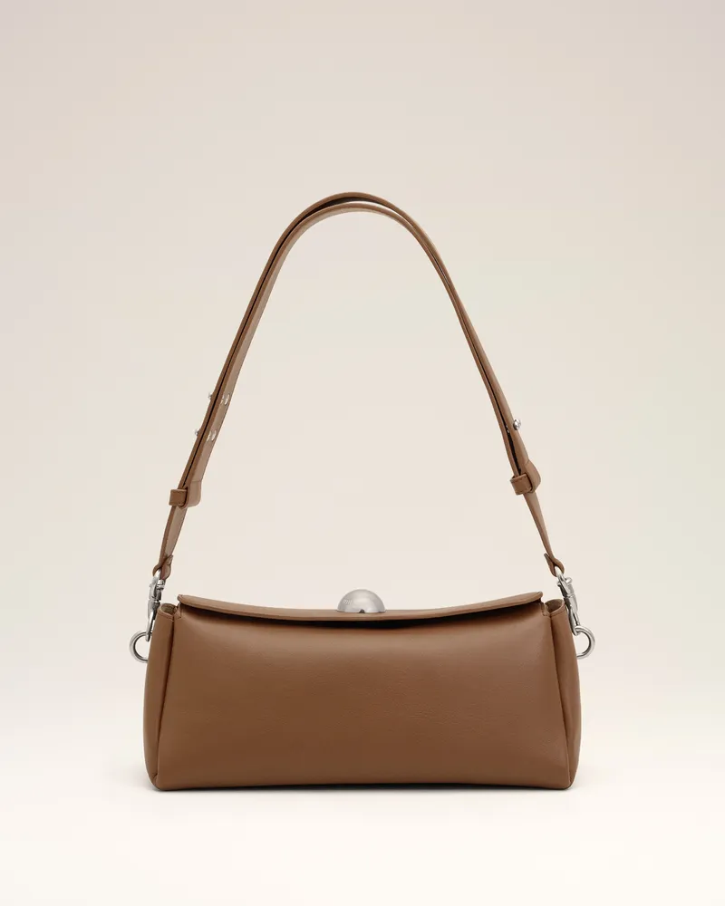 AMI Paris Carrousel Tasche aus braunem Kalbsleder Braun - Größe Unisex Mokka