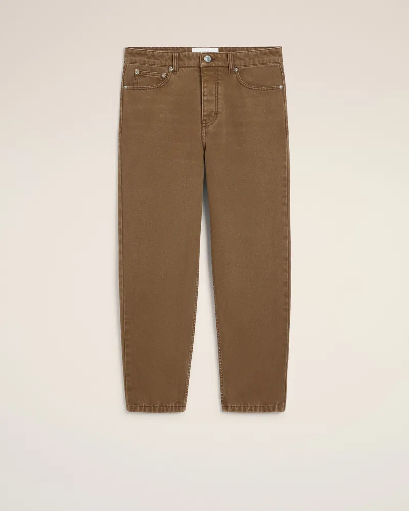 AMI Paris Tapered-Fit-Jeans aus brauner Baumwolle Braun für Herren Hazelnut