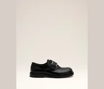 Monk Strap Schuhe aus schwarzem Kalbsleder Schwarz - Größe Unisex