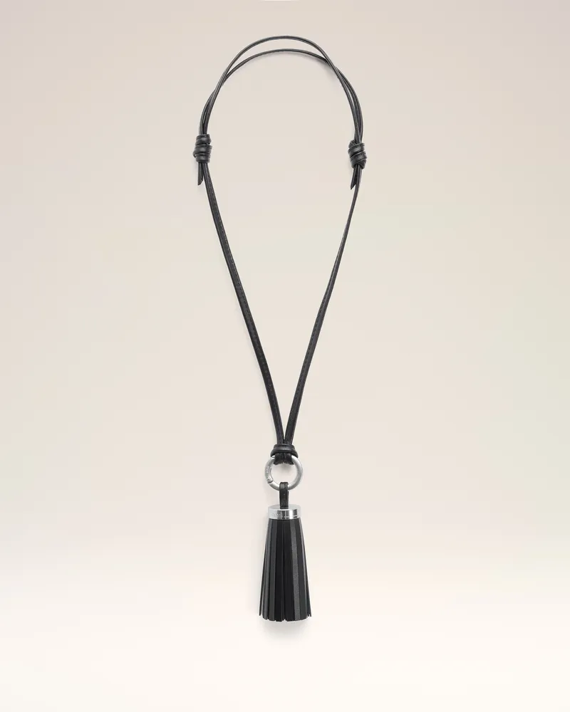 AMI Paris Ami Pompom Schlüsselanhänger aus Leder in Schwarz Schwarz Unisex Schwarz