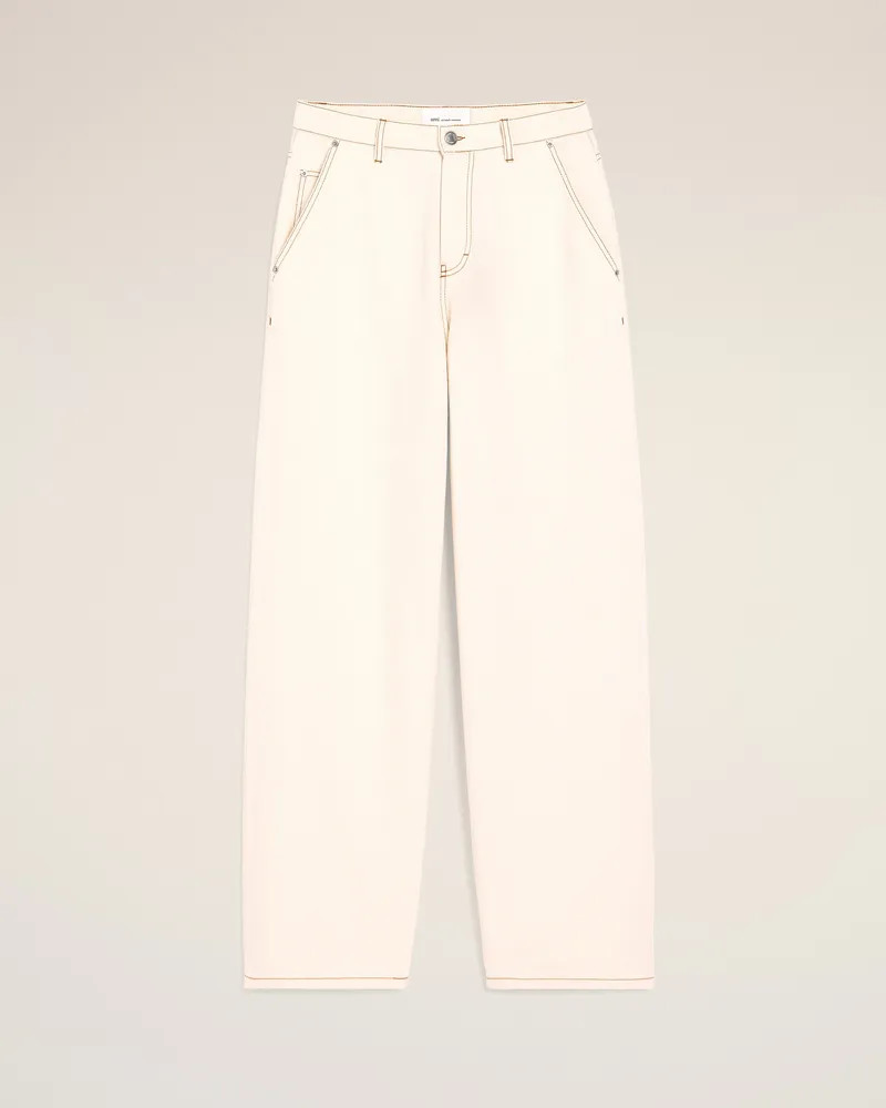 AMI Paris Weißer Wide Fit Hose aus Baumwolle Weiß für Herren Weiss
