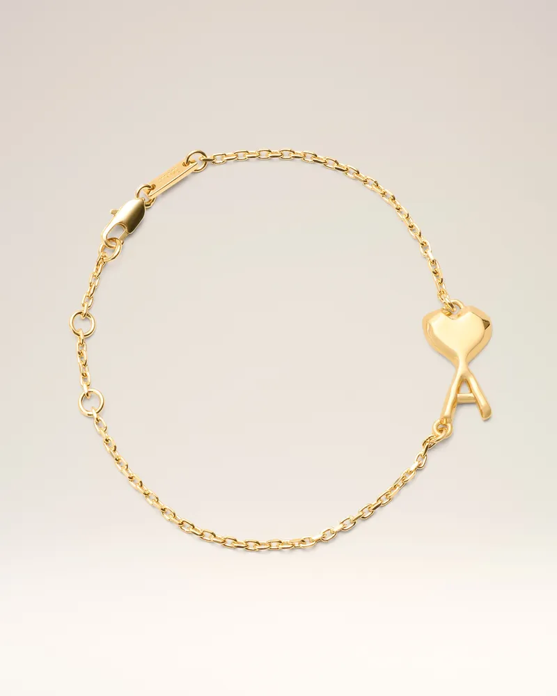 AMI Paris Armband Ami De Coeur aus dünnem, gehämmertem goldfarbenem Messing Gelb Unisex Gold