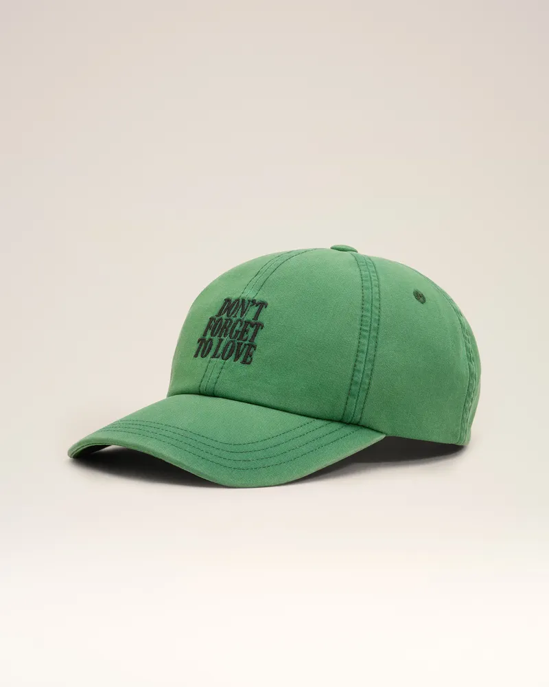 AMI Paris Grüne Cap aus Baumwolle „Don't forget to love“ Grün - Größe Unisex Flaschengrün