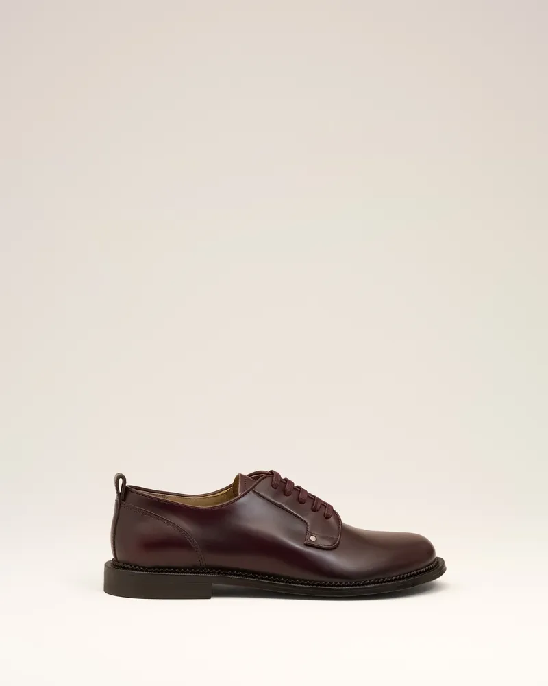 AMI Paris Anatomisch geformte Derbies aus Leder in Burgundy Rot für Herren Cherry