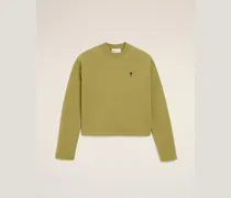 Grünes Sweatshirt aus Baumwolle mit Herzausschnitt Grün für Damen