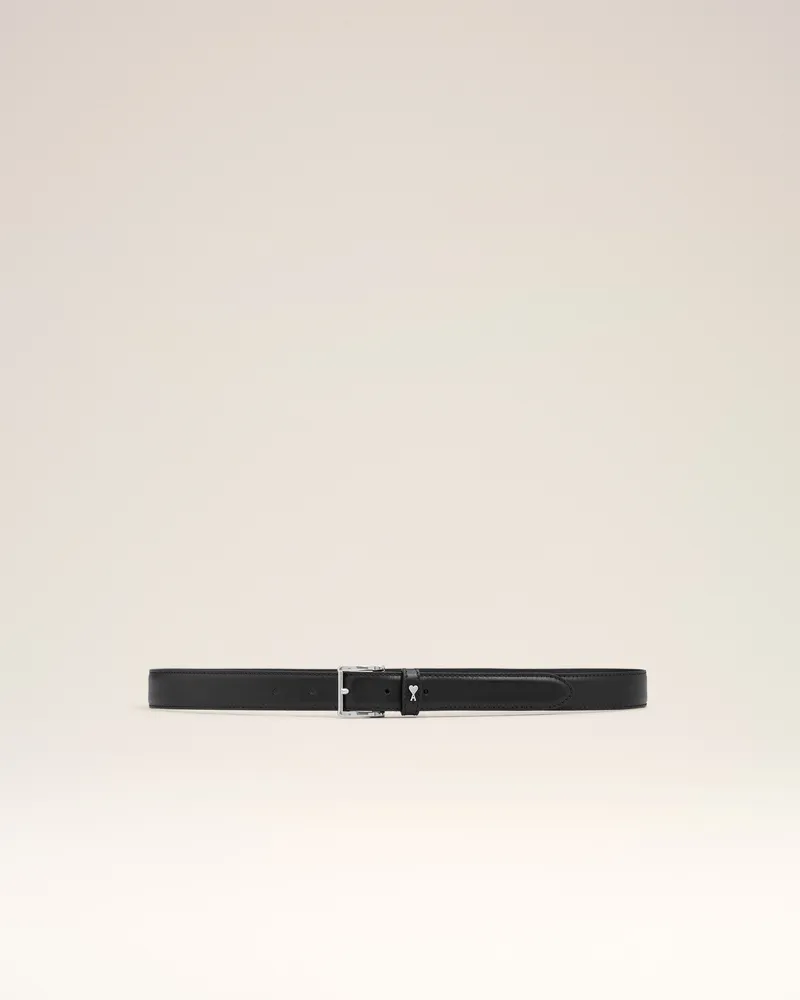 AMI Paris Paris Paris Gürtel 25 mm aus schwarzem Leder Schwarz Unisex Schwarz
