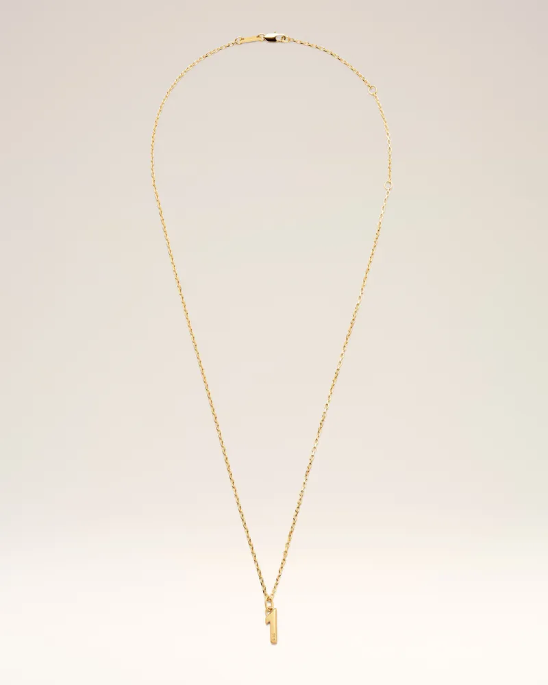 AMI Paris Halskette mit Anhänger aus goldfarbenem Messing mit geprägter „1“ Gelb Unisex Gold