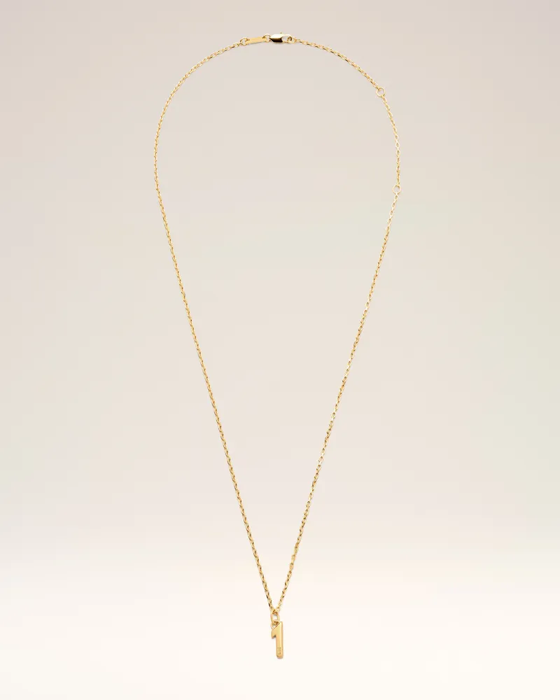 AMI Paris Halskette mit Anhänger aus goldfarbenem Messing mit geprägter „1“ Gelb Unisex Gold