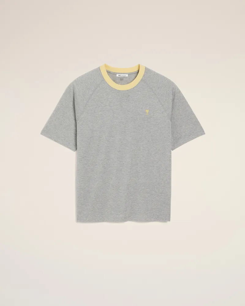 AMI Paris Ami de Coeur T-Shirt aus grauer Baumwolle Grau für Herren Helles