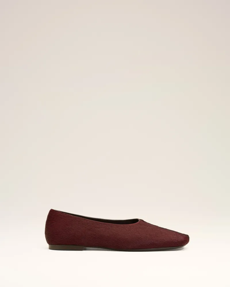 AMI Paris Zweifarbige flache Schuhe aus Leder in Burgundy Rot für Damen Cherry