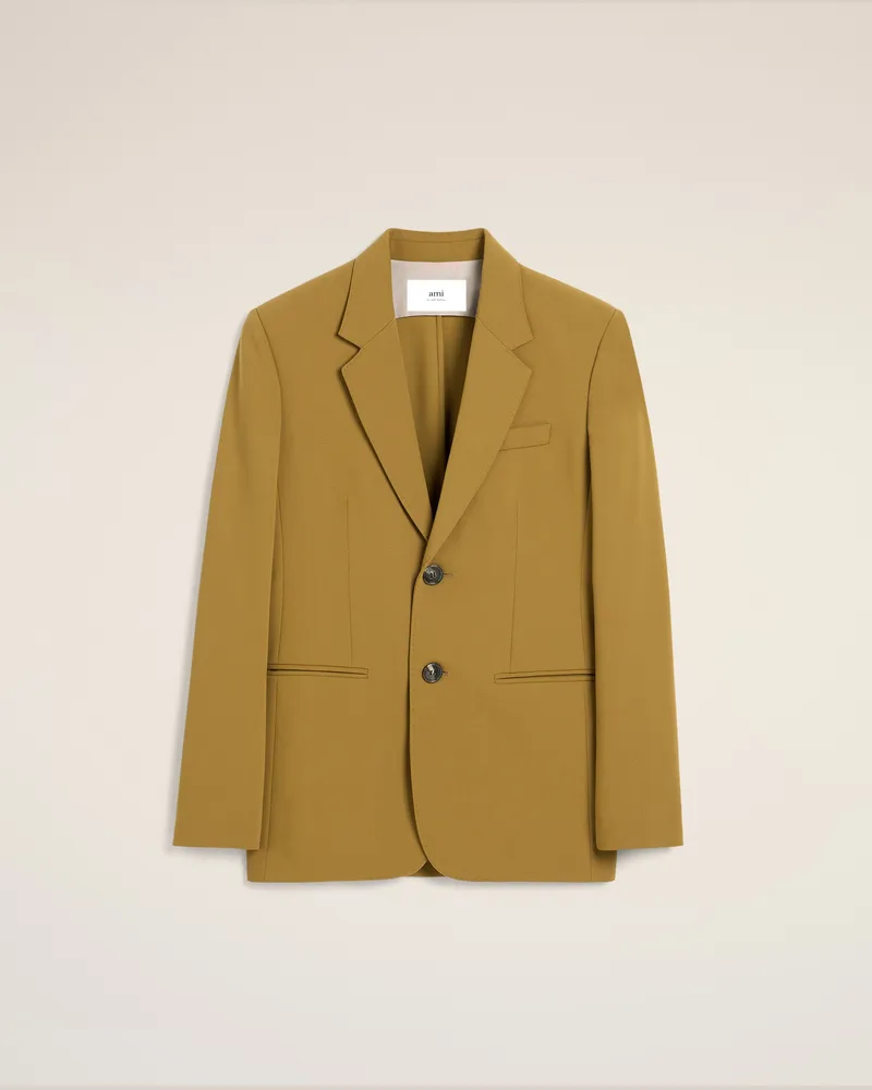 AMI Paris Halbgefütterte Jacke aus Wolle in Mustard Braun - Größe für Damen Havana