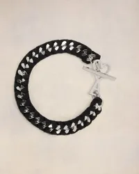 AMI Paris Geflochtenes Ami de Coeur Armband Schwarz Schwarz