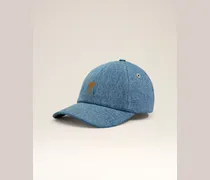 Blaue Denim-Kappe mit Ami De Coeur Stickerei Blau Unisex