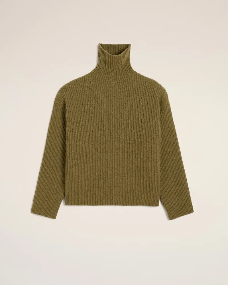 AMI Paris Pullover mit hohem Stehkragen aus Wolle in Grün Grün Unisex Bronze