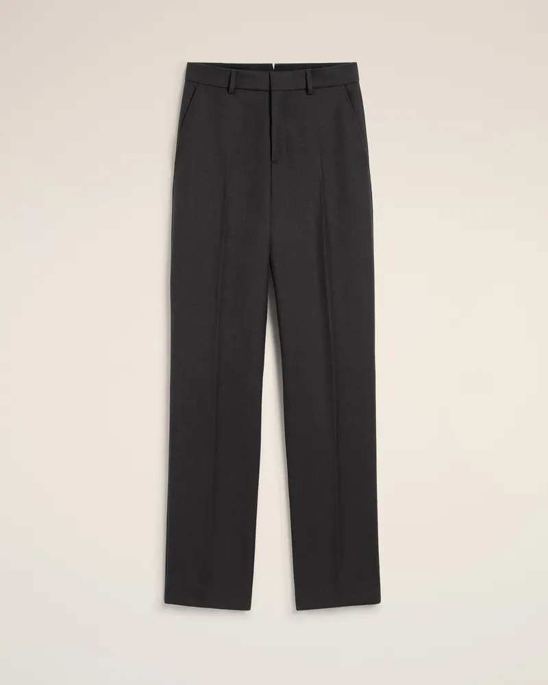 AMI Paris Large-Fit-Hose aus schwarzer Wolle Grau für Damen Anthrazit