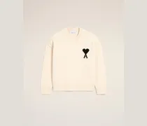 Ami De Coeur Pullover mit Rundhalsausschnitt aus Wolle in Weiß Weiß Unisex
