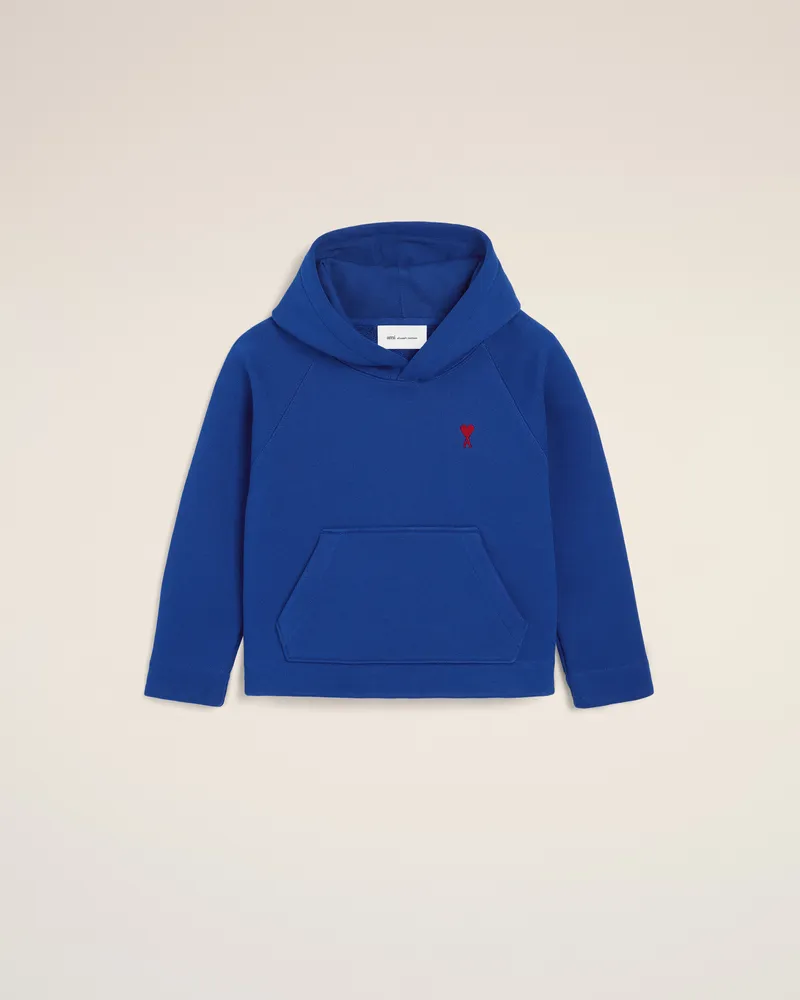 AMI Paris Ami de Coeur Hoodie aus blauem Baumwollstoff Blau - Größe Unisex Royal