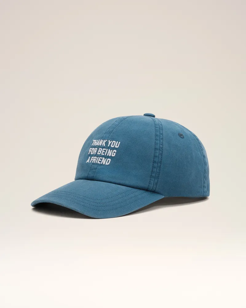 AMI Paris Blaue Baumwoll-Cap „Thank you for being a friend“ Blau Unisex Königsblau