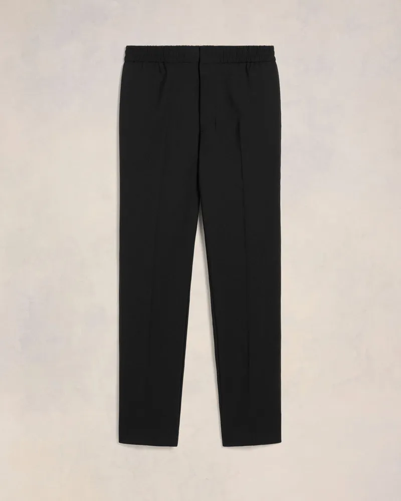 AMI Paris Hose mit elastischem Taillenbund Schwarz Schwarz