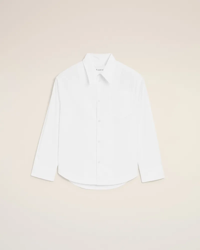 AMI Paris Weißes Ami De Coeur Baumwollhemd mit markantem Kragen und weitem Schnitt Weiß Unisex Weiss