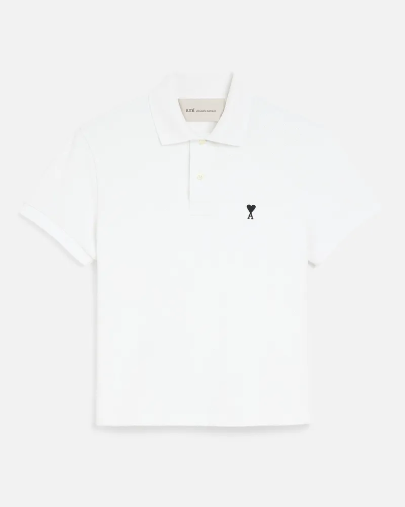 AMI Paris Ami de Coeur Polo aus weißer Baumwolle Weiß - Größe für Damen Weiss