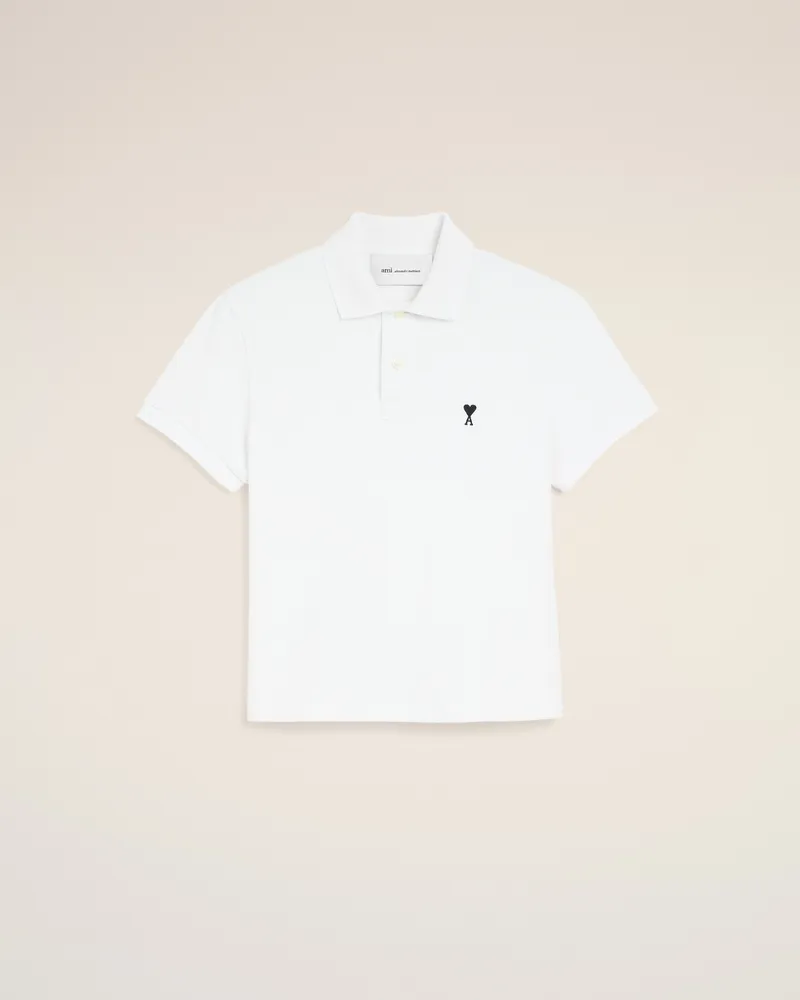AMI Paris Ami de Coeur Polo aus weißer Baumwolle Weiß - Größe für Damen Weiss