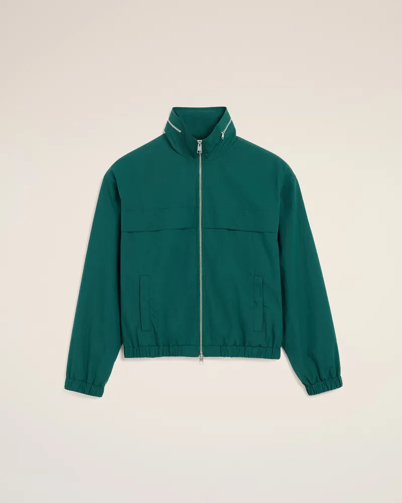 AMI Paris Windbreaker aus grünem Baumwoll- und Nylon-Canvas Grün für Herren Evergreen