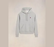 Grauer Ami de Coeur Kapuzenpullover aus Baumwolle Grau Unisex