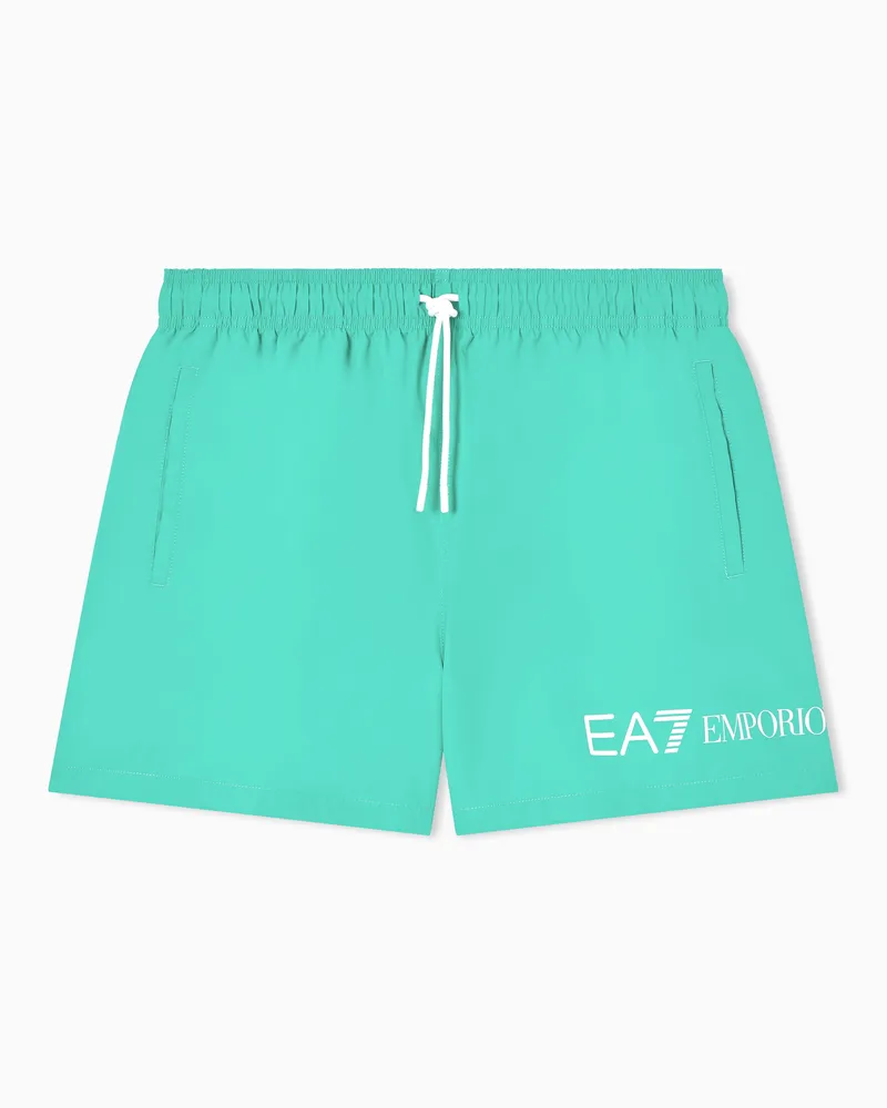 EA7 ASV Badeboxershorts mit Logo Grün
