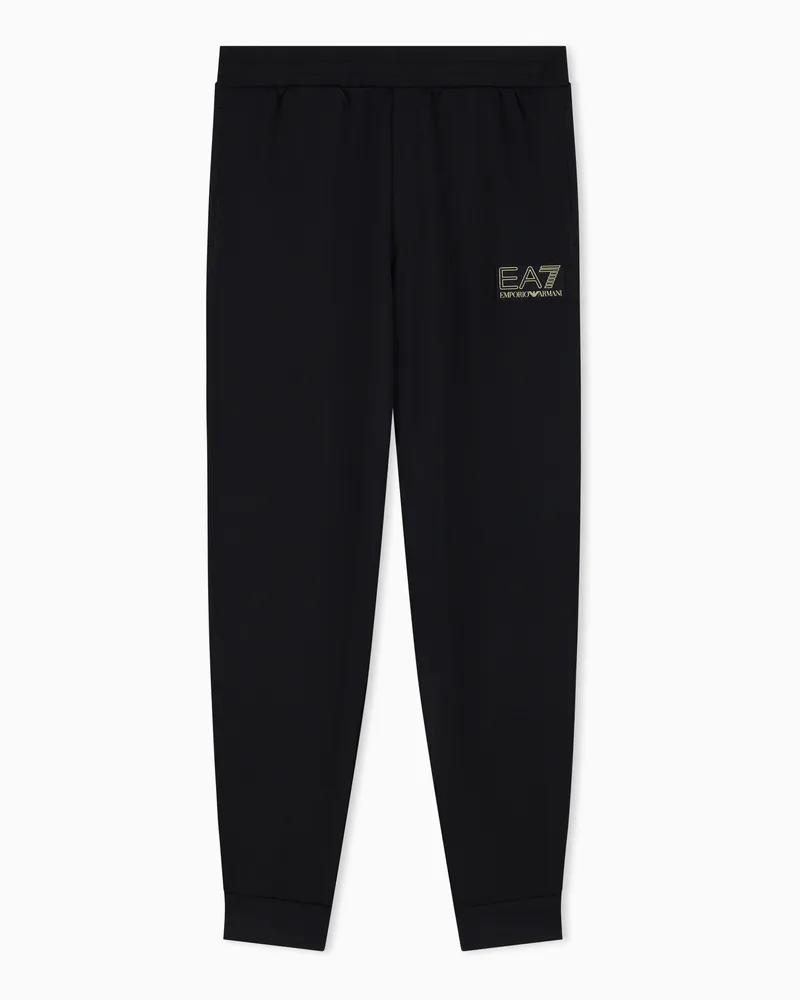 EA7 Hose Premium Label schmal geschnitten aus Jersey Schwarz