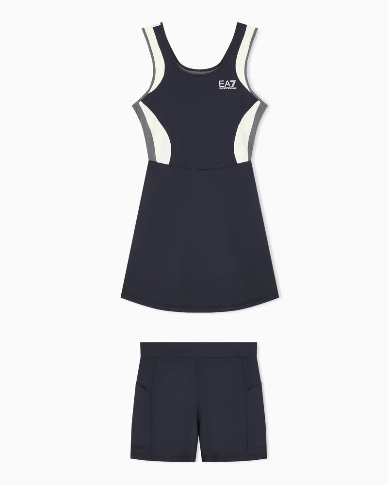 EA7 Kleid Tennis Pro aus Jersey mit schmaler Passform Schwarz
