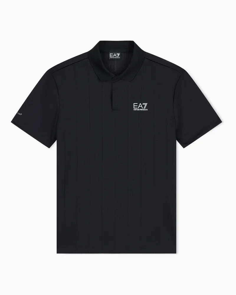 EA7 Poloshirt Golf Pro aus Grafik-Jacquard im Regular Fit Schwarz