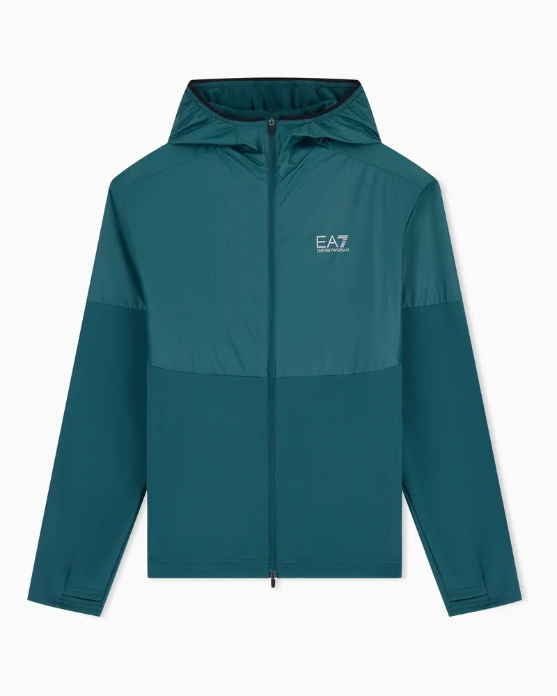 EA7 Hoodie Vigor 7 aus technischem Gewebe Grün