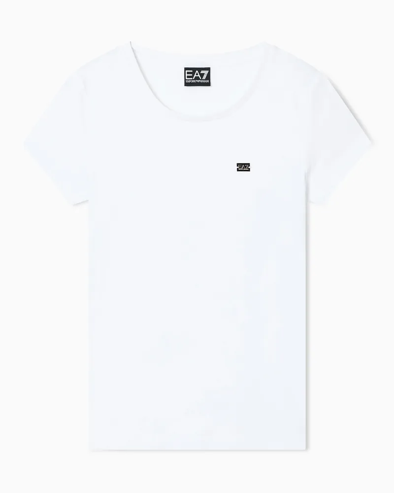 EA7 Core Lady T-Shirt aus Stretchjersey Weiß