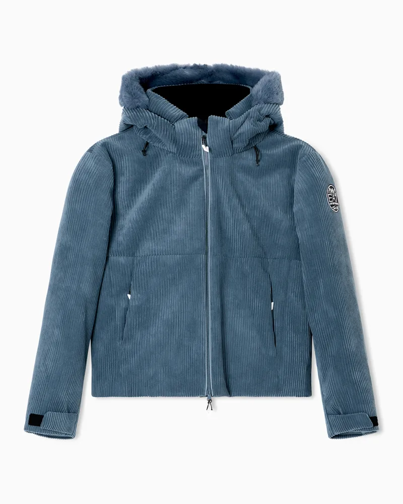 EA7 Technische Ski-Jacke aus Samt mit ARDOR7-Wattierung Hellblau