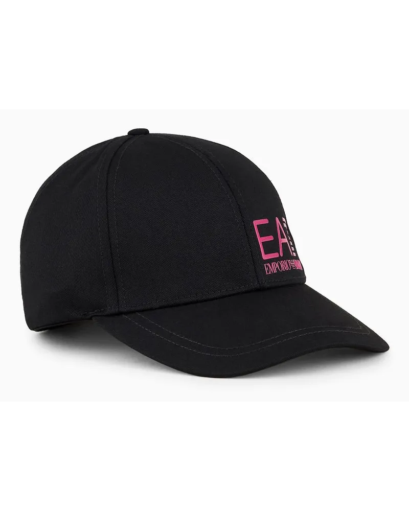 EA7 Baseballcap Aus Baumwolle Tiefschwarz