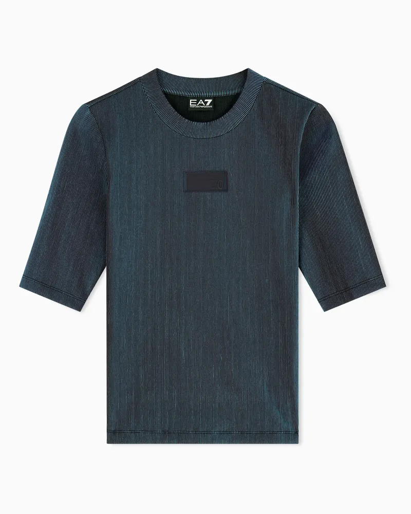 EA7 T-Shirt 7.0 aus elastischem Jersey im Slim Fit Hellblau
