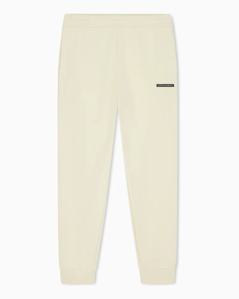 EA7 Jogginghose Logo Series Jersey mit Seitenstreifen Beige