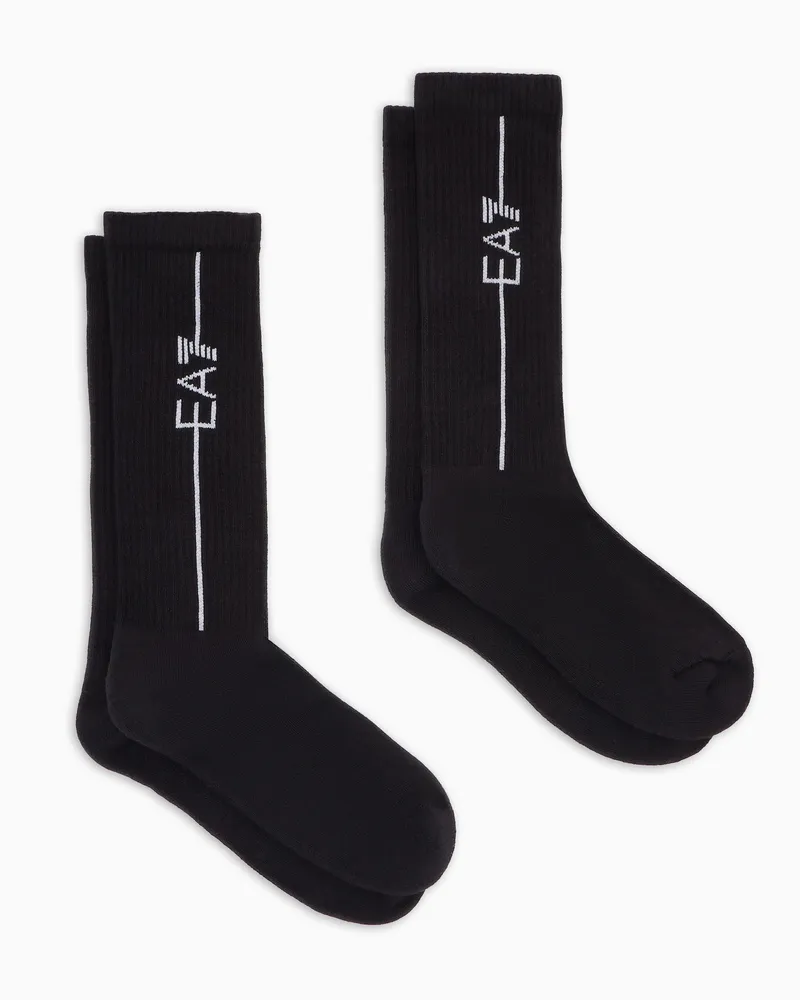 EA7 Trainingssocken aus Frottee Schwarz