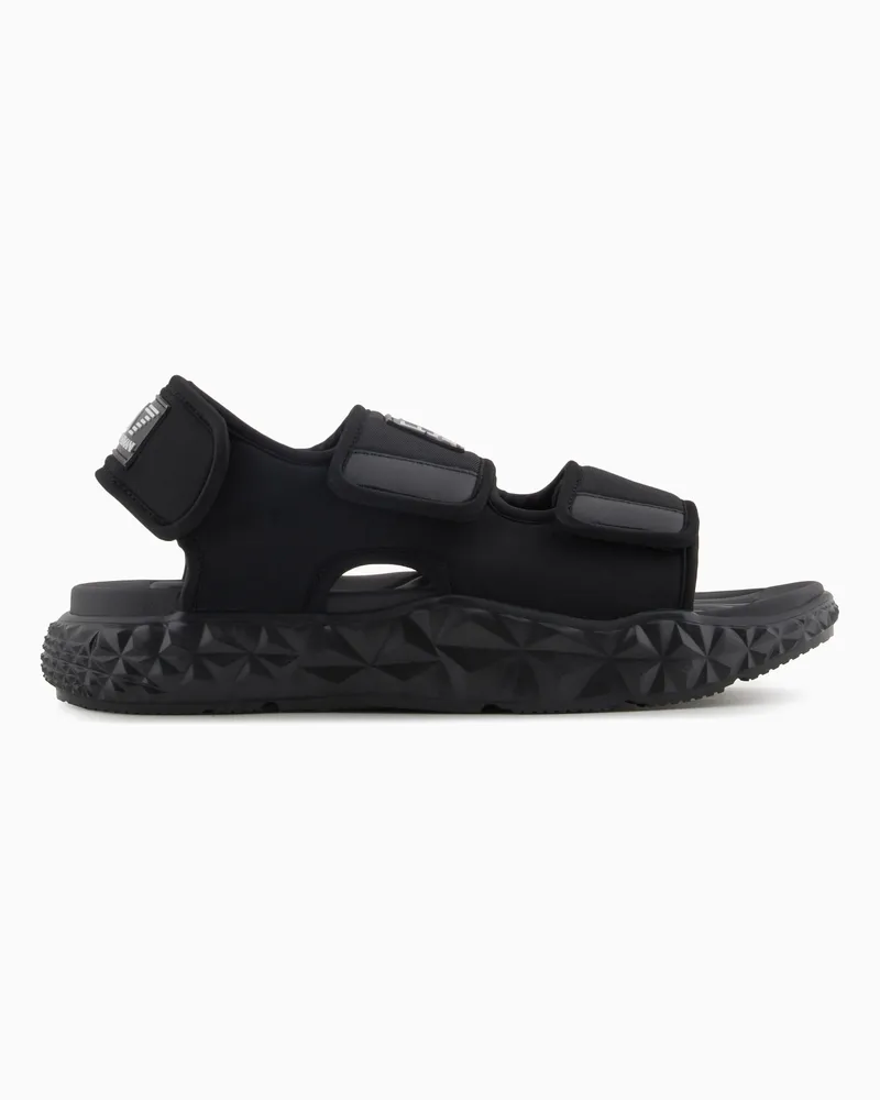 EA7 Kombat-Sandalen mit -Logo Schwarz