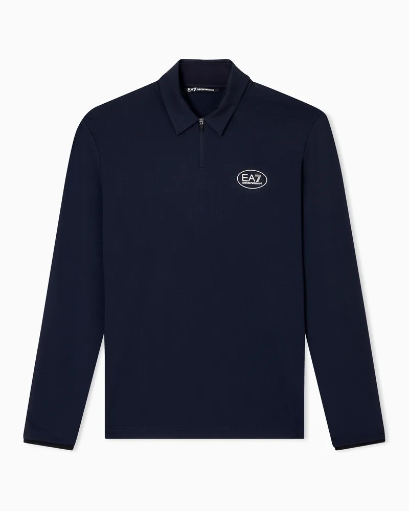EA7 Golf Pro Langarm-Poloshirt aus VENTUS7-Funktionsgewebe Marineblau