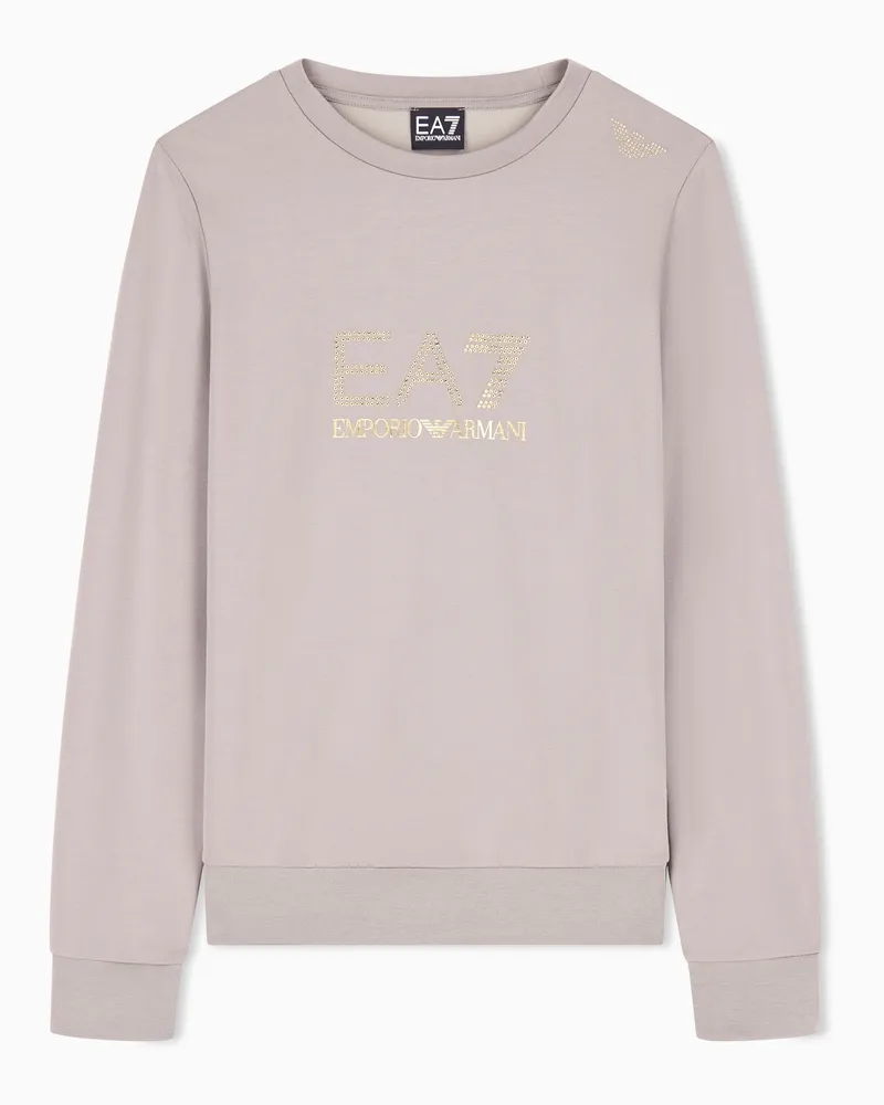 EA7 Viskosemischung sweatshirt mit Nieten Evolution Grau