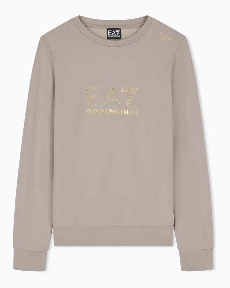 EA7 Viskosemischung sweatshirt mit Nieten Evolution Grau